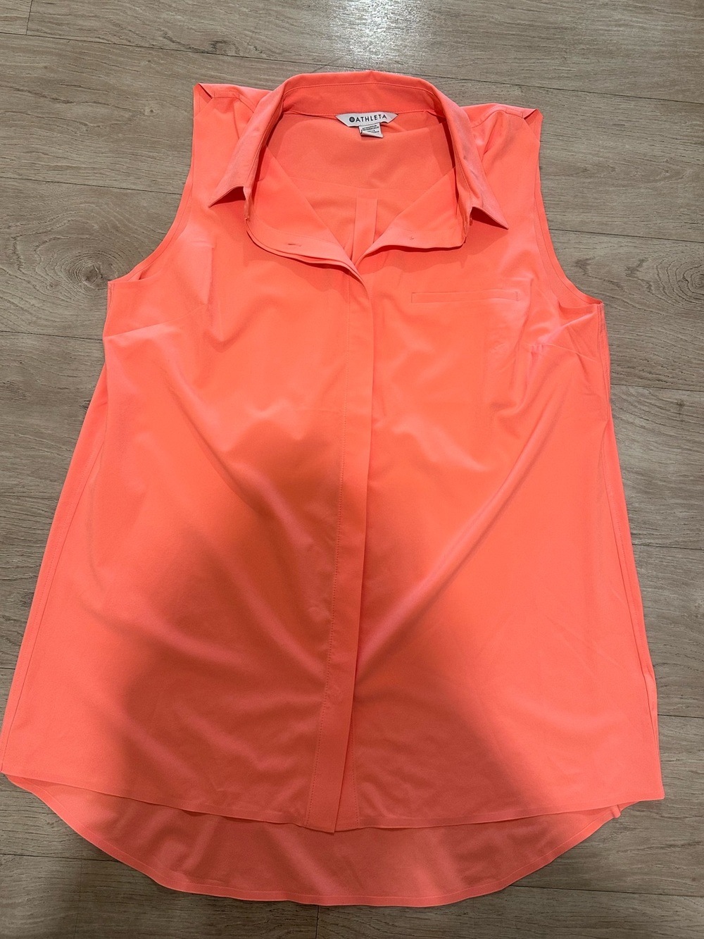 Athleta Sleeveless Collared Camisole - Coral Orange